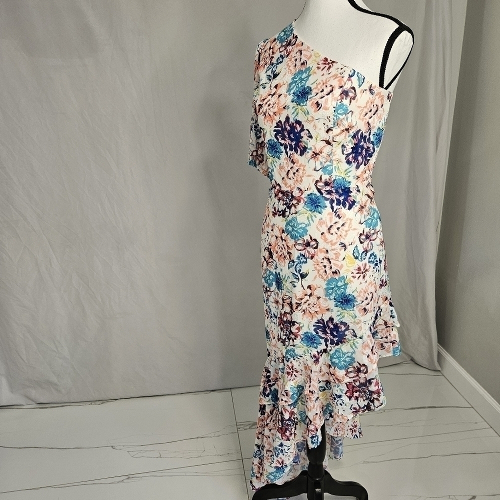 NWT✨️BCBGMAXAZRIA Women' Special Events| Fleur Asymmetrical Dress Gardenia Sz 12 - Picture 9 of 16